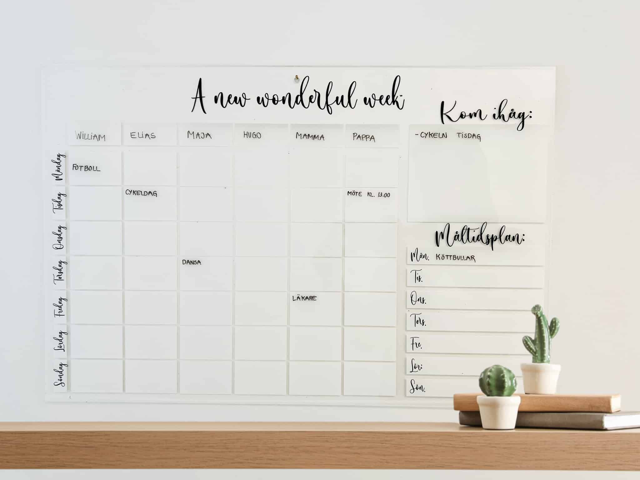 A new wonderful week kalender - 60x40 cm