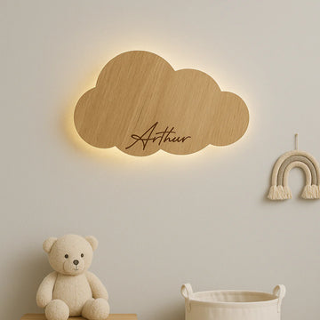 Barnlampa – Moln med namn – 35x20 cm