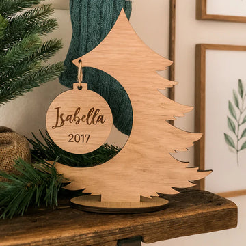 Juldekoration med personlig text - 20 cm