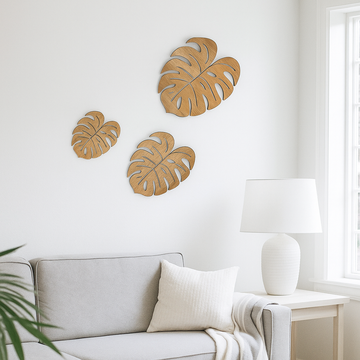 Monstera blad - 3 olika storlekar