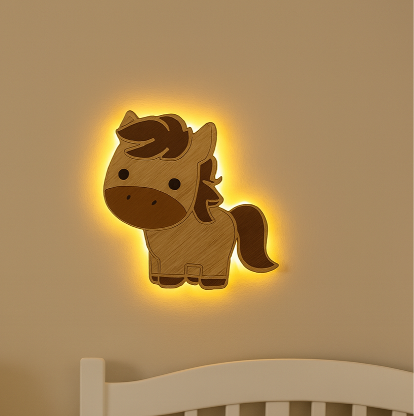 Barnlampa – Häst – 30x29 cm