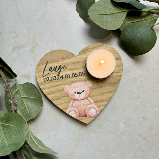 Värmeljushållare med namn – 12x10 cm