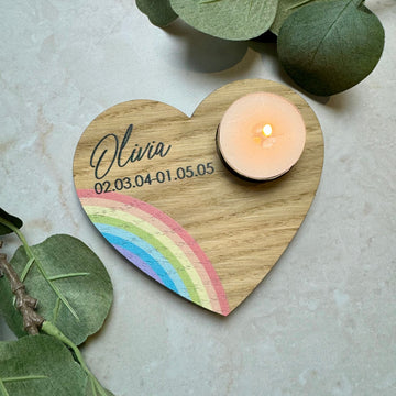 Värmeljushållare med namn – 12x10 cm