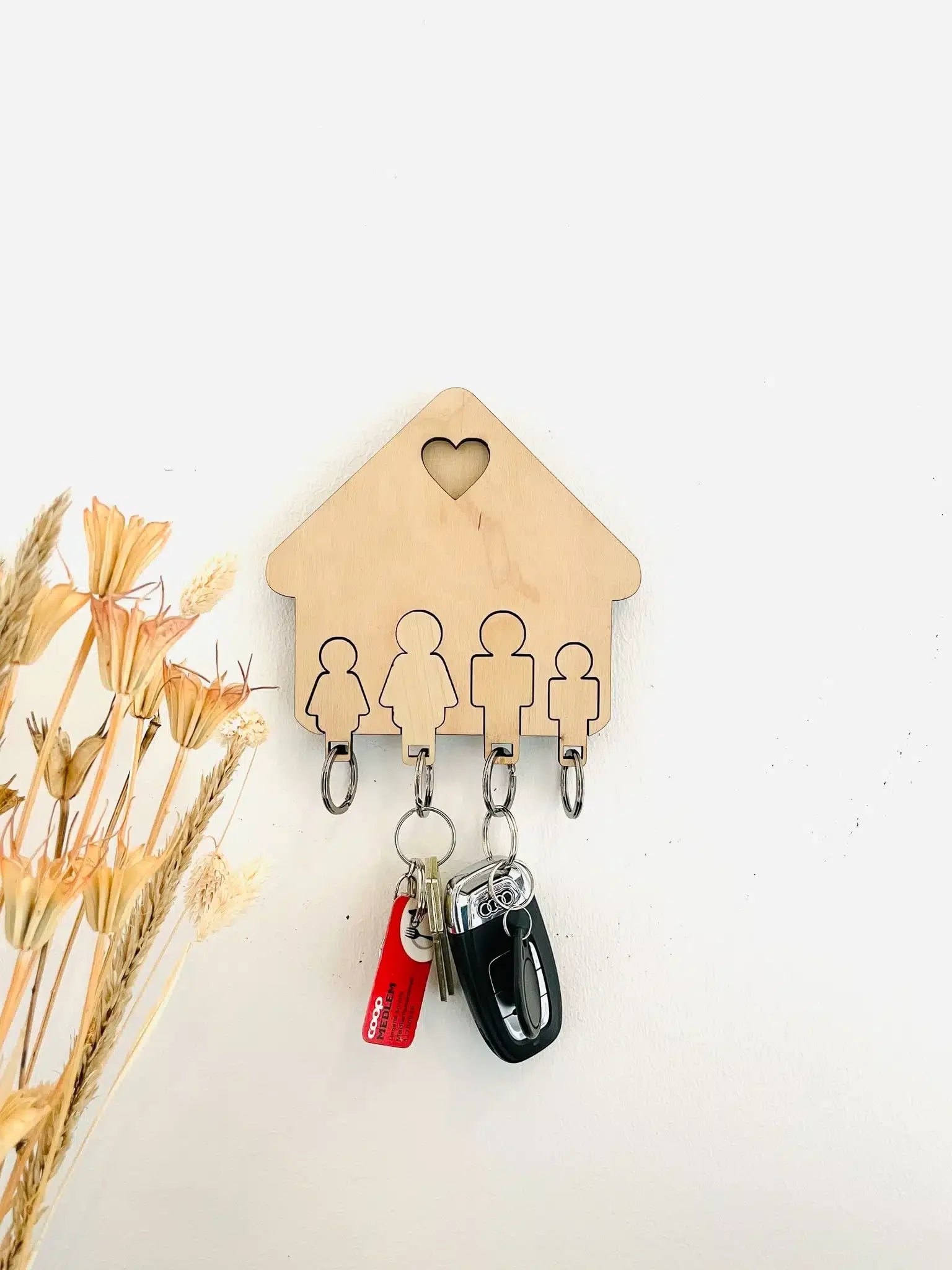 Nyckelhållare/nyckelfodral med din familj - Olika storlekar