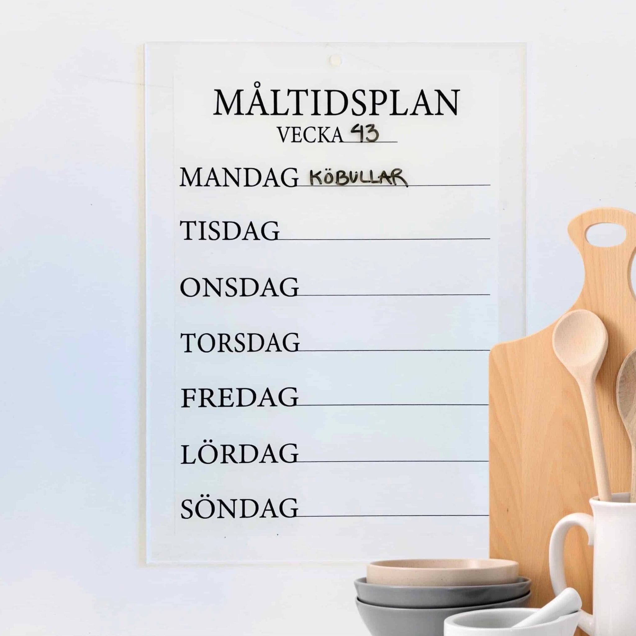 Måltidsplan - 24,5×33 cm