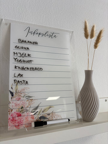 Inköpslista - Blommor - Akryl - 24×33 cm