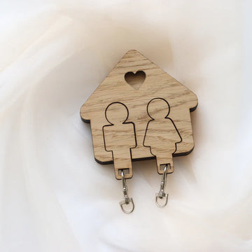 Nyckelhållare/nyckelfodral med din familj - Olika storlekar