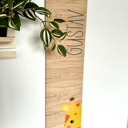 Mätsticka - Giraff med namn - 120×20 cm