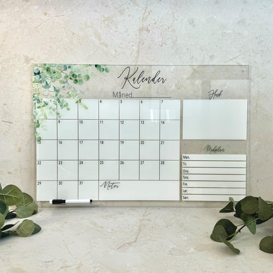 Kalender med måltidsplan - Eucalyptus - 60×40 cm